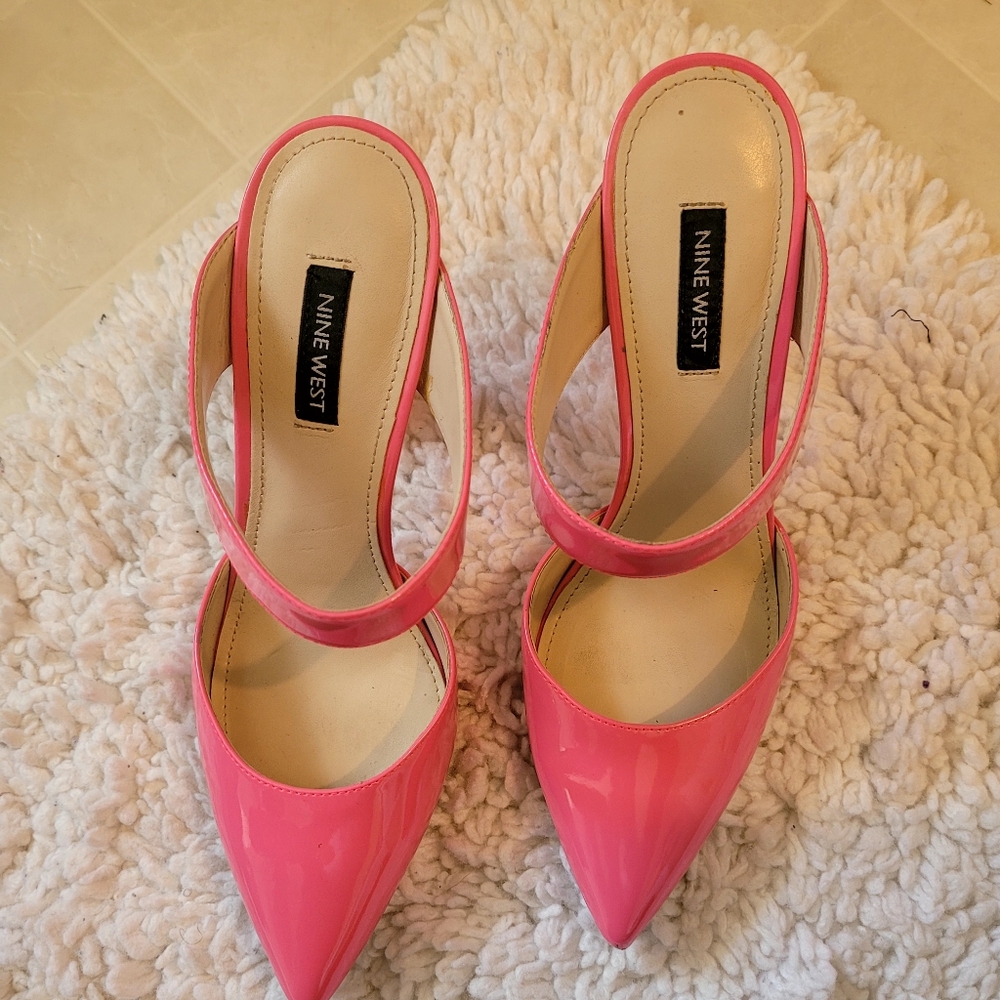 Nine West Tiger Heel Mule Size 8